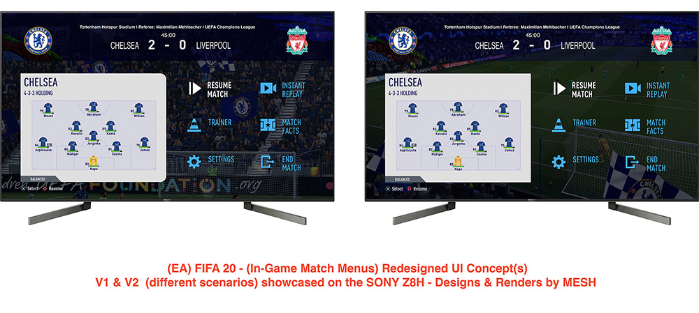 ©-MESHart.ca-Nimesh-Devkota-2020- UI_(User_Interface)-(EA) FIFA 20 - (In-Game Match Menus) Redesigned UI Concept(s) on the Sony TV by MESH-No-Copying_Without-Explicit-Persmission
